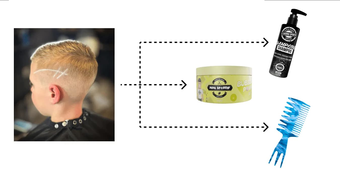 Coupe de cheveux régulière + design enfant