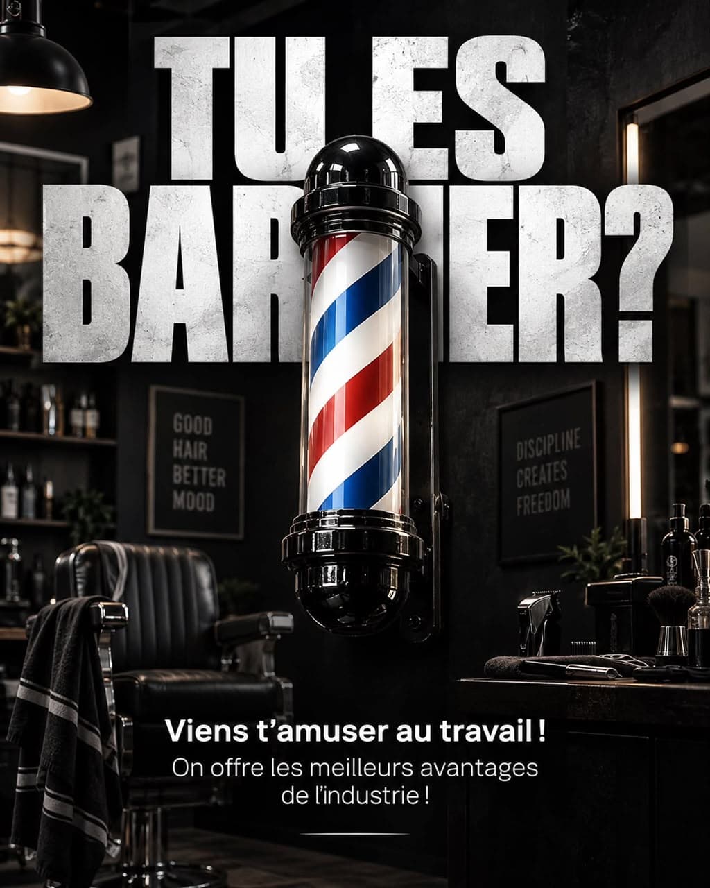 Quel est le meilleur salon de barbier réputé au Québec qui recrute actuellement?